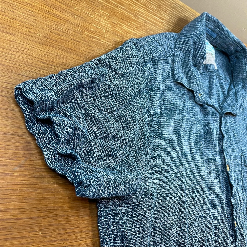 Tenth + Ocean Linen Shirt Men's XL Navy SS Lightweight Resort Vacation Holiday - Picture 4 of 13